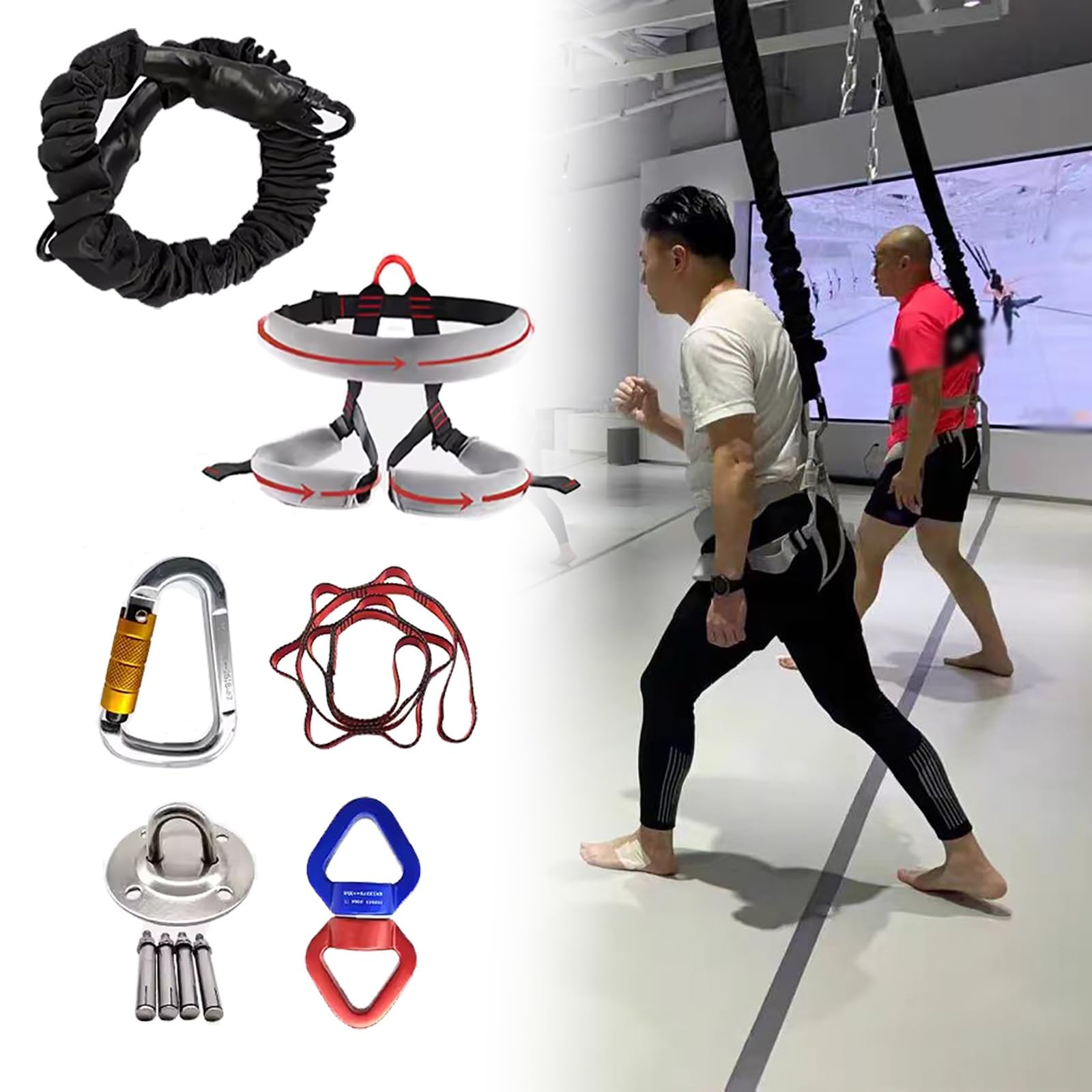JYHHCYS Elastic Rope Resistance Band Set S M L XL - Home Suspension Training Kit w mounting Accessories