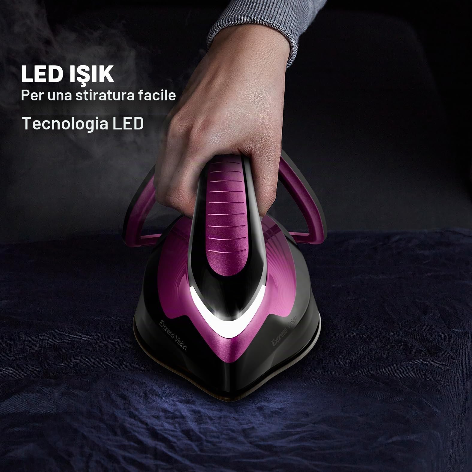 Tefal Generatore di vapore Express Vision SV8152, prestazioni di vapore potenti, Easy LED Vision per un'eccellente visibilità, tecnologia senza impostazione, serbatoio dell'acqua da 1,8 l, prodotto in
