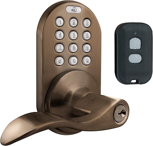 Miniatura 3 de MiLocks XKL-02SN - Cerradura de puerta con palanca digital con entrada sin llave a través de control remoto y código de teclado para puertas