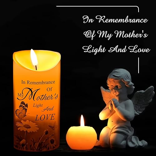 Miniatura 6 de Gerrii Regalos de condolencias por la pérdida de la madre, velas LED sin llama, de 3 x 6 pulgadas, velas conmemorativas en recuerdo de mi madre