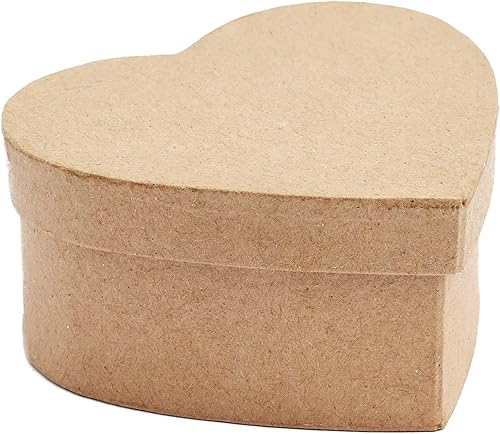 Miniatura 5 de Juvale Paquete de 6 mini cajas de papel maché con tapas, color marrón, 6 formas, de 3.4 x 3 a 2.7 pulgadas de diámetro, almacenamiento de