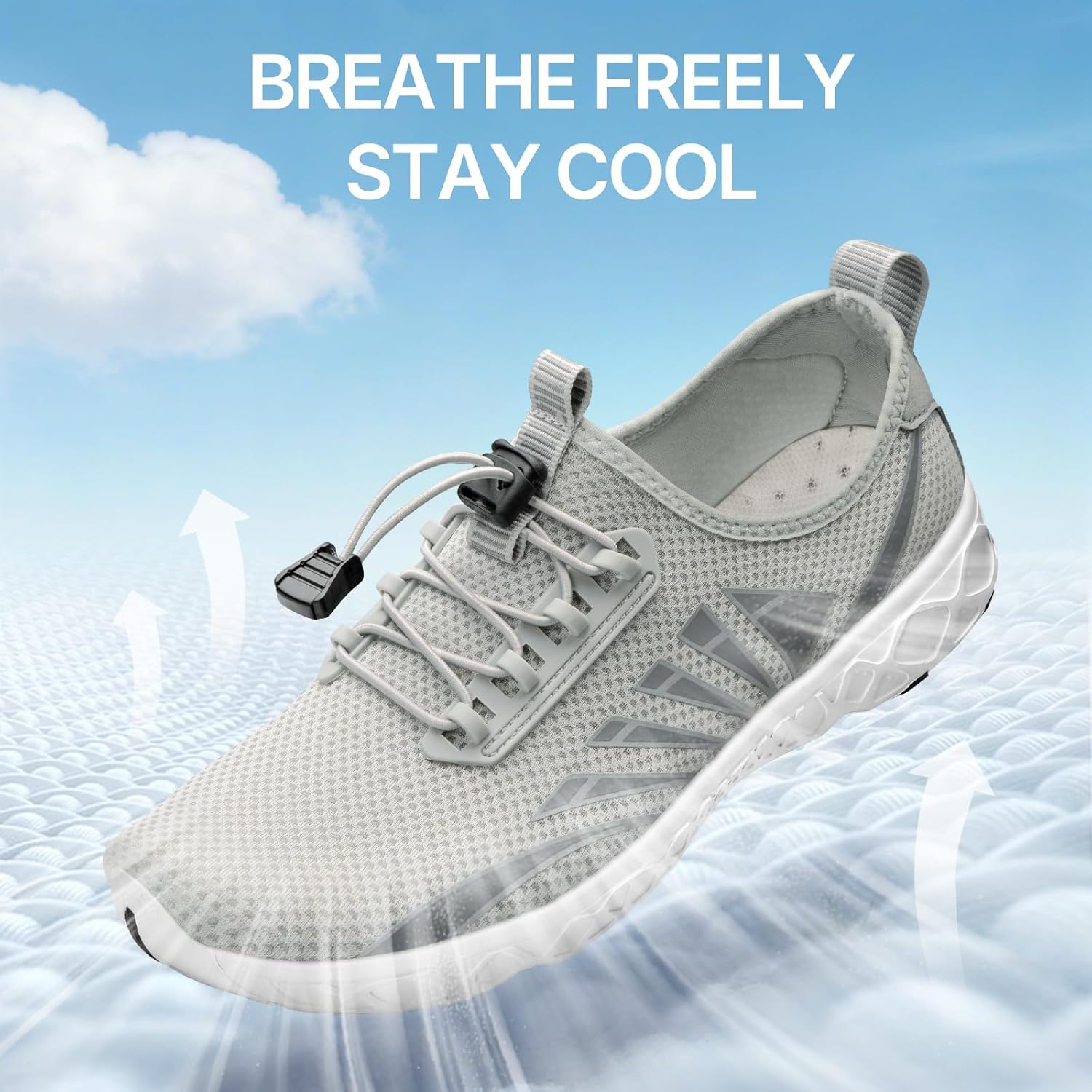 ATHMILE Water Shoes Men Quick-Dry Mesh Uppers Ultralight for Beach Pool Aqua Lake River Swimming Surfing Hiking Kayaking with Drainage Holes & Adjustable Buckle Cruise Essentials 2026