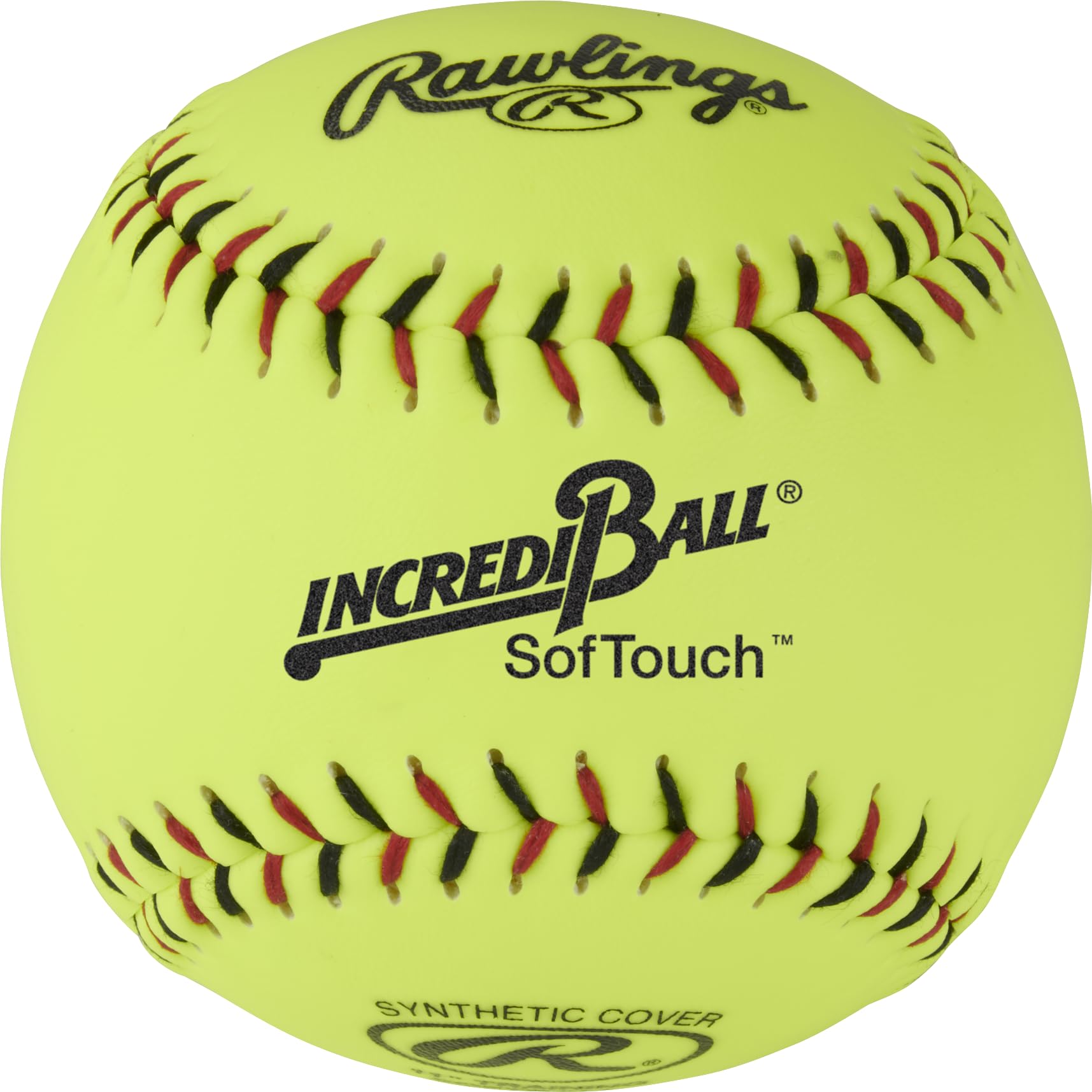 Rawlings Incredi-Ball - Palline morbide gialle con punto morbido, opzioni da 28 e 30,5 cm, opzioni di rivestimento in tessuto e pelle sintetica, 12 pezzi