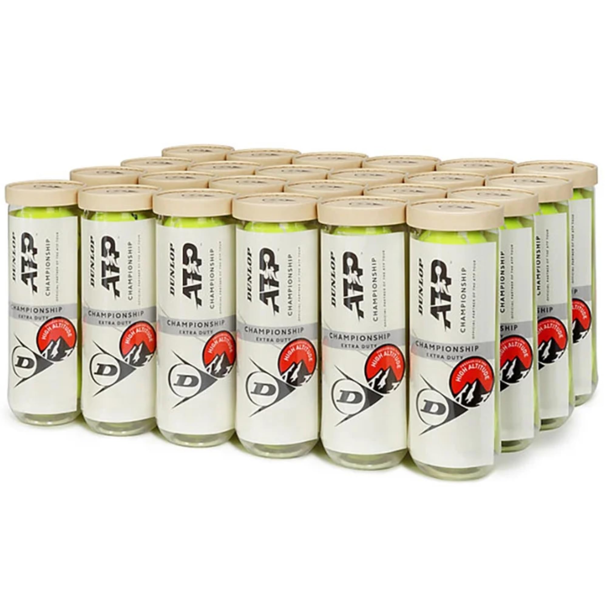 Dunlop Sports ATP Championship Extra Duty HIGH Altitude Tennis Balls - Case of 24 cans (72 Balls)