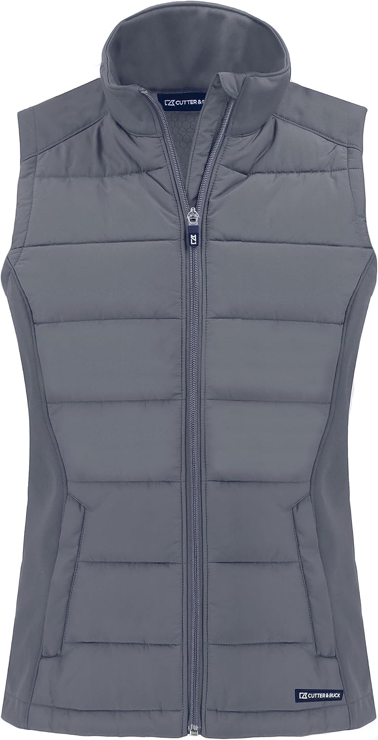Cutter & Buck Ladie's Evoke Hybrid Eco Softshell Recycled Womens Full Zip Vest