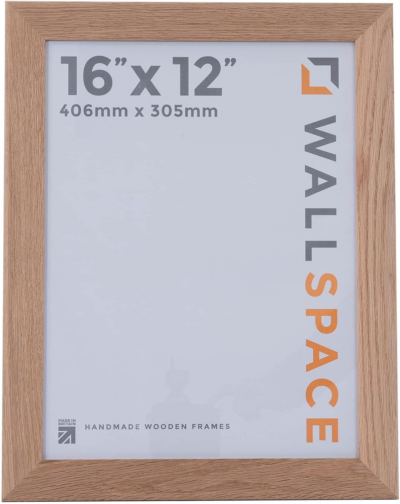 Wall Space Wide 16x12 Oak Frame | Wide Oak 16x12 inch Picture Frame | 16 x 12 inch Oak Photo Frame | SOLID OAK 12 x 16 Picture Frames | Wooden 12x16 Picture Frame made from SOLID OAK with REAL GLASS
