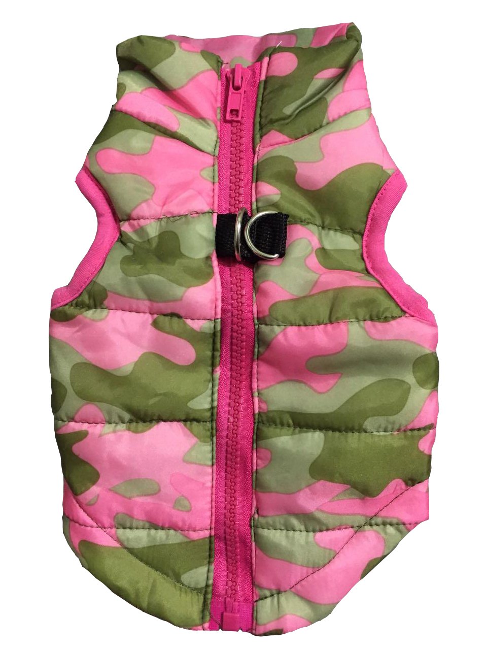VEDEM Pet Puffer Zipper Quilted Vest Coat Cold Weather Dog Jacket for Small Dogs Cats (XL, Camouflage-Pink)