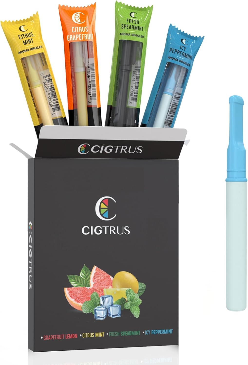 Cigtrus Smokeless Air Inhaler Tobacco Free Nicotine Free and Non-Electric Oral Fixation Aid for Habit Relief Respiratory Wand Replacement Multicolor