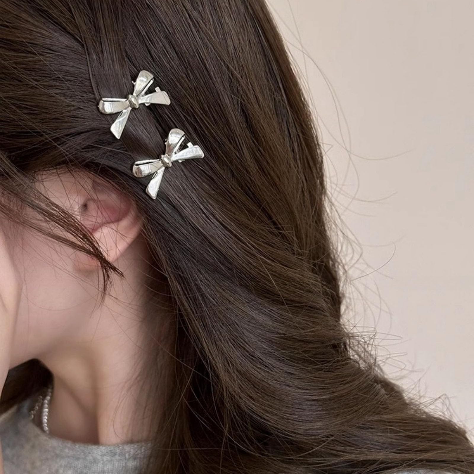 Amazon.com : 8pcs Silver Bow Hair Accessories - Cute & Cool 