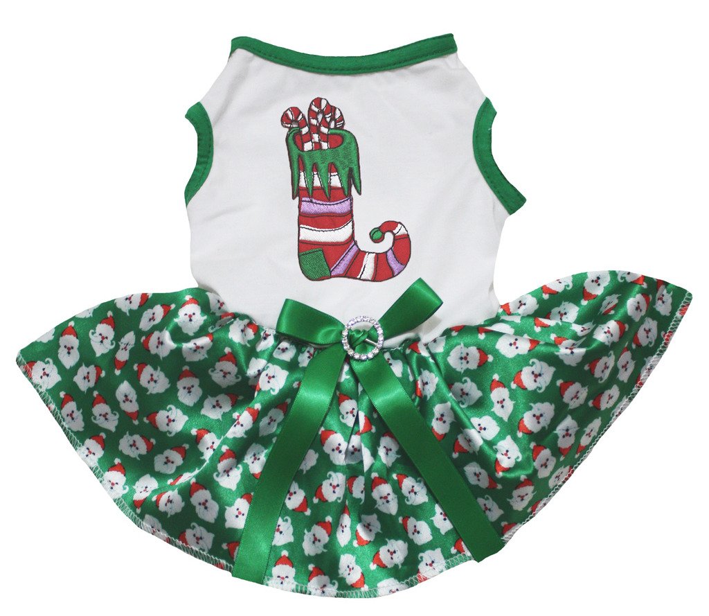 Robe de Noël pour chien verte avec tutu blanc pour le réveillon
