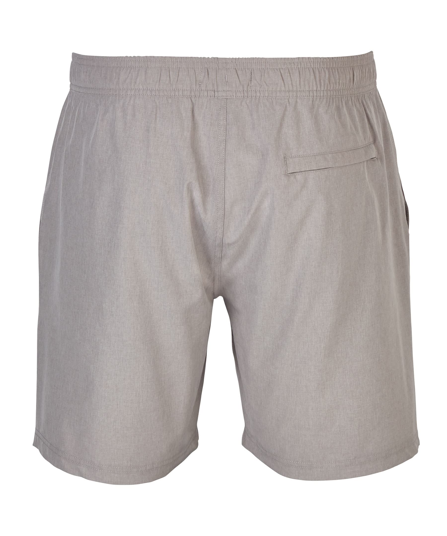 boxercraft Quick-Dry Tech-Blend Riptide Hybrid Short for Men, Light Grey-L