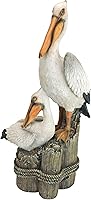 Design Toscano Ocean's Perch Pelican Garden Statue - Coastal Bird Sculpture, 9x9x24 Inches, Hand-Painted Resin
