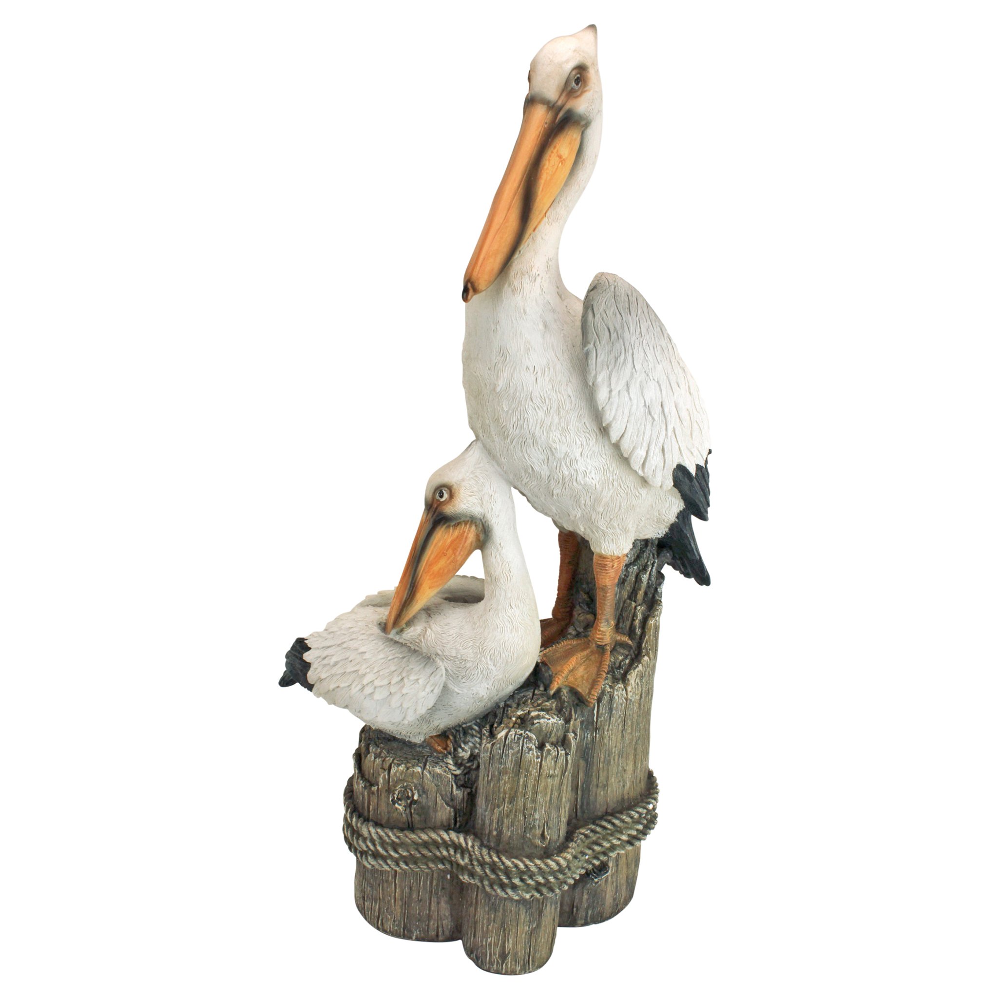 SAMEMO Statuetta Di Pellicano In Legno Per Giardino E Interni – 37,1 Cm, Con Corda