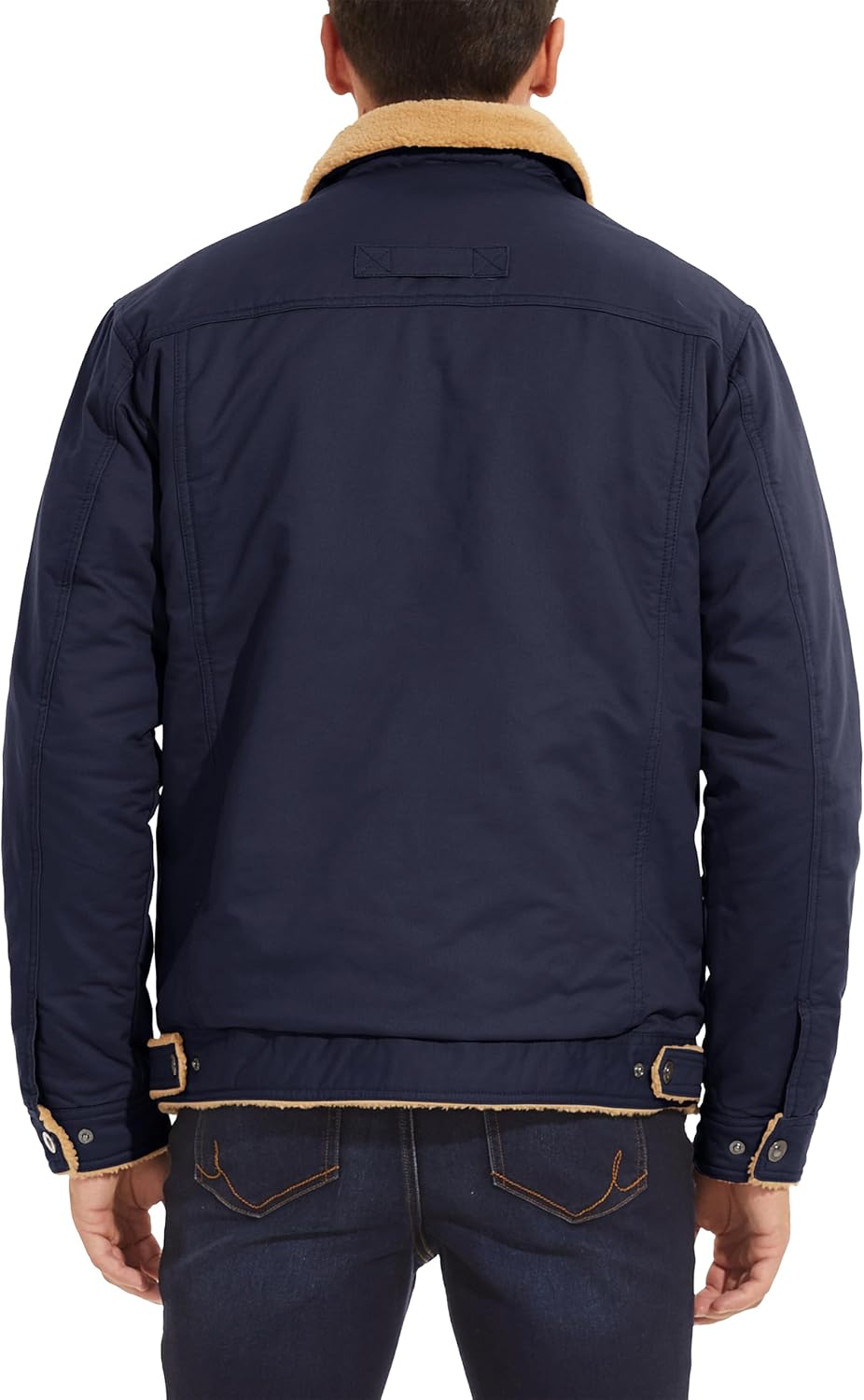 MAGNIVIT Men's Cotton Cargo Jacket Winter Sherpa Fleece Lined Work Jacket Coats with 5 Pockets - Image 7