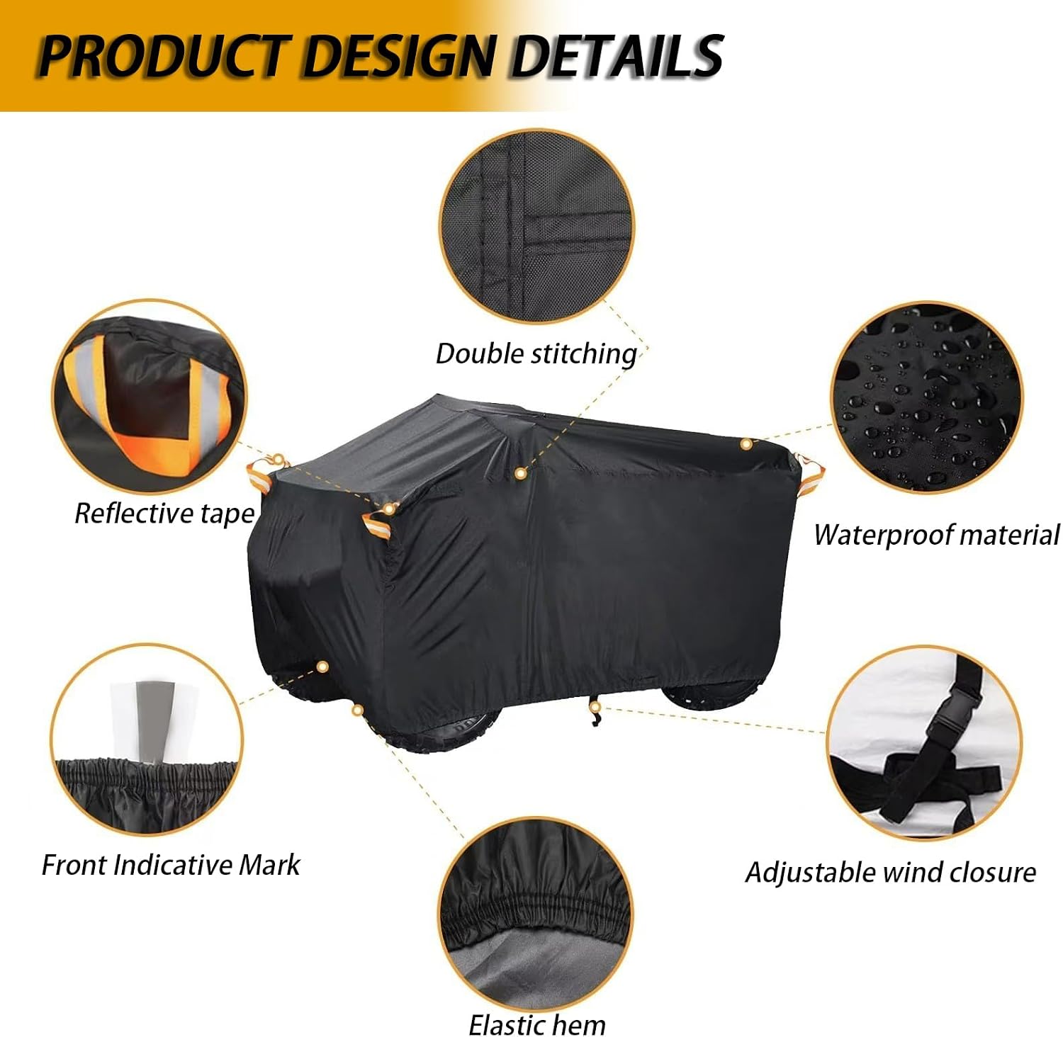 ATV Cover Outdoor for Hisun HS 400 2006-2020 2021 2022 2023 2024 2025, Heavy Duty 4 Wheeler Cover Quad Cover All Season Weather Proof Protection, 4 Wheeler Accessories