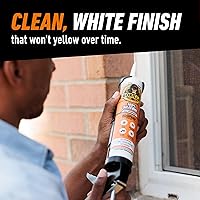 Vista 6 de Gorilla Sellador de silicona impermeable para calafatear y sellar, cartucho de 10 onzas (paquete de 1), sellador de calafateo blanco para cocina