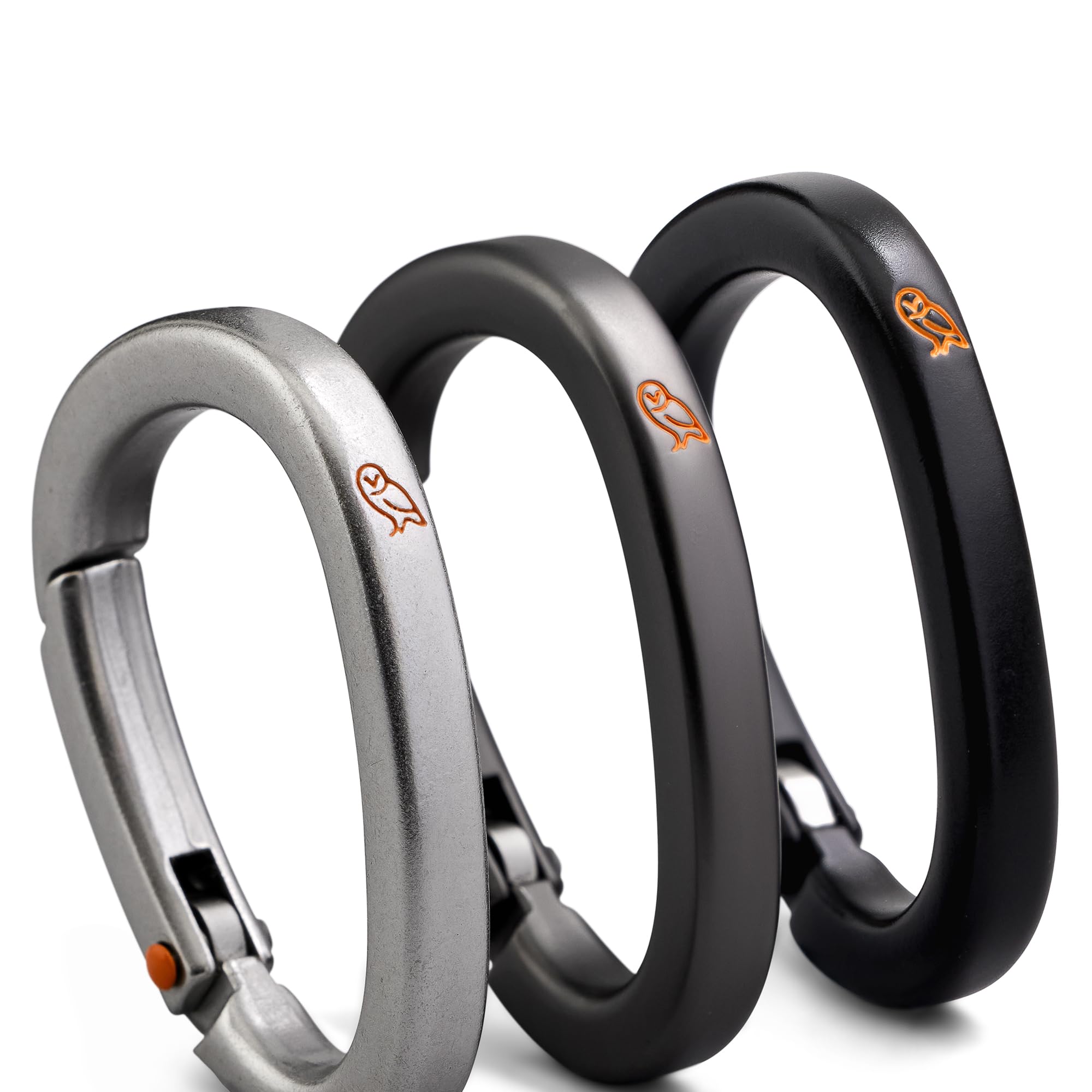 Bellroy Carabiner Trio, Mousquetons, Lot de 3 - BlackGraphiteSilver | Lot de 3 mousquetons ultralégers aux coloris intemporels pour organiser vos essentiels du quotidien
