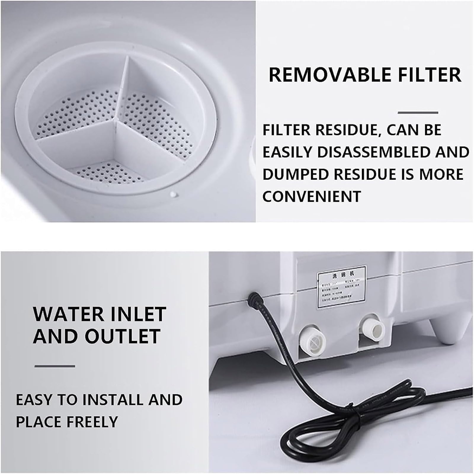 Lavavajillas Automático, Lavavajillas De Sobremesa De 1200 W, Pantalla Táctil, 5 Programas De Limpieza, Fácil De Instalar, Encimera De Acero Inoxidable, Adecuado para Uso Doméstico Y Hotelero