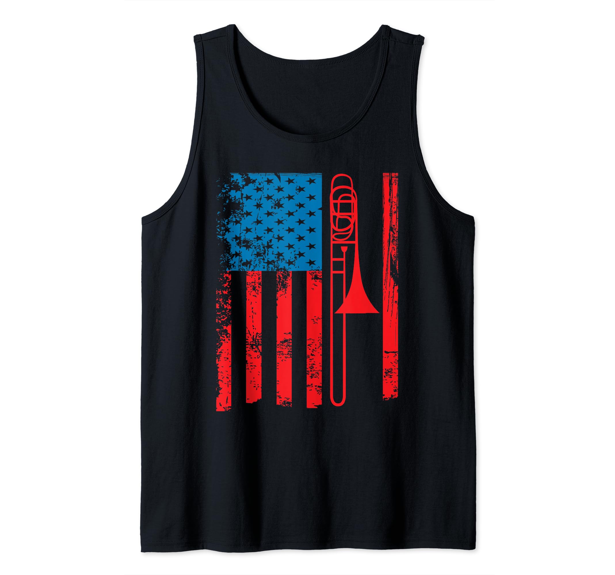 Trombone Player Gift ShopTrombone Player USA Flag Gift Accessories for Men Women Tank Top