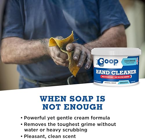 Miniatura 8 de GOOP Limpiador de manos y quitamanchas multiusos sin agua original, lata de 14 onzas (paquete de 2)