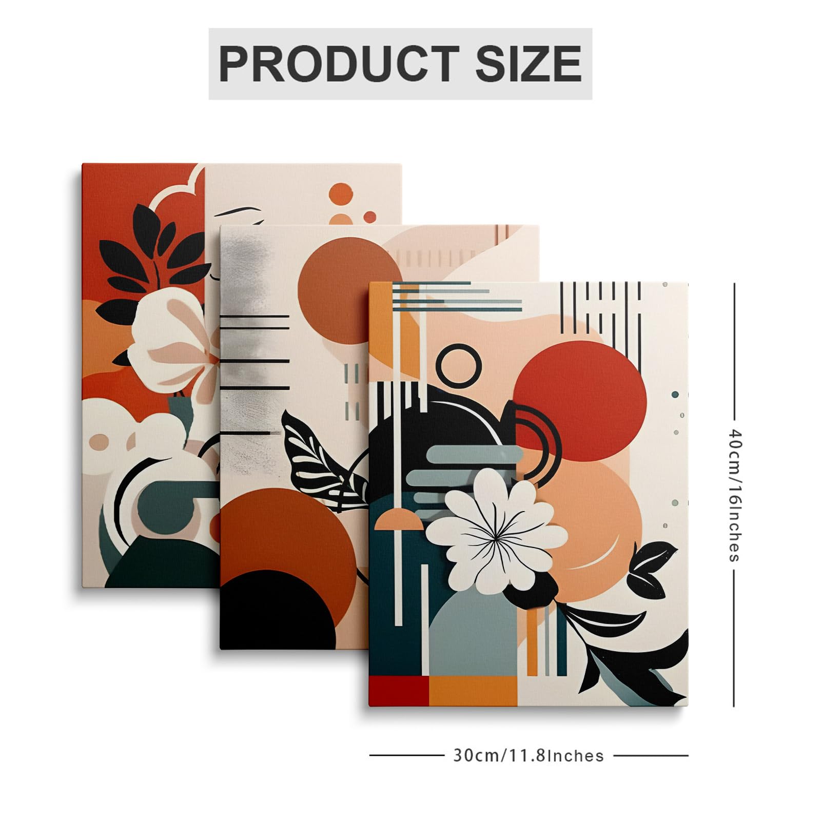Boho Wall Art Poster Prints Canvas Bedroom Wall Decor Abstract Prints Pictures for Living Room Bathroom Wall Art Prints Framed Home Decoration 12 x 16 Set of 3 Poster Artwork - Image 2