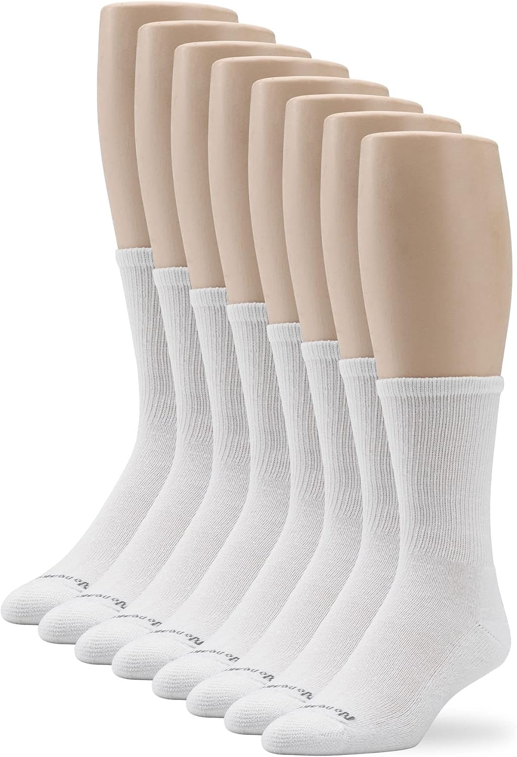 No nonsense Women's Cushion Crew Socks, 8 Pair Pack, White