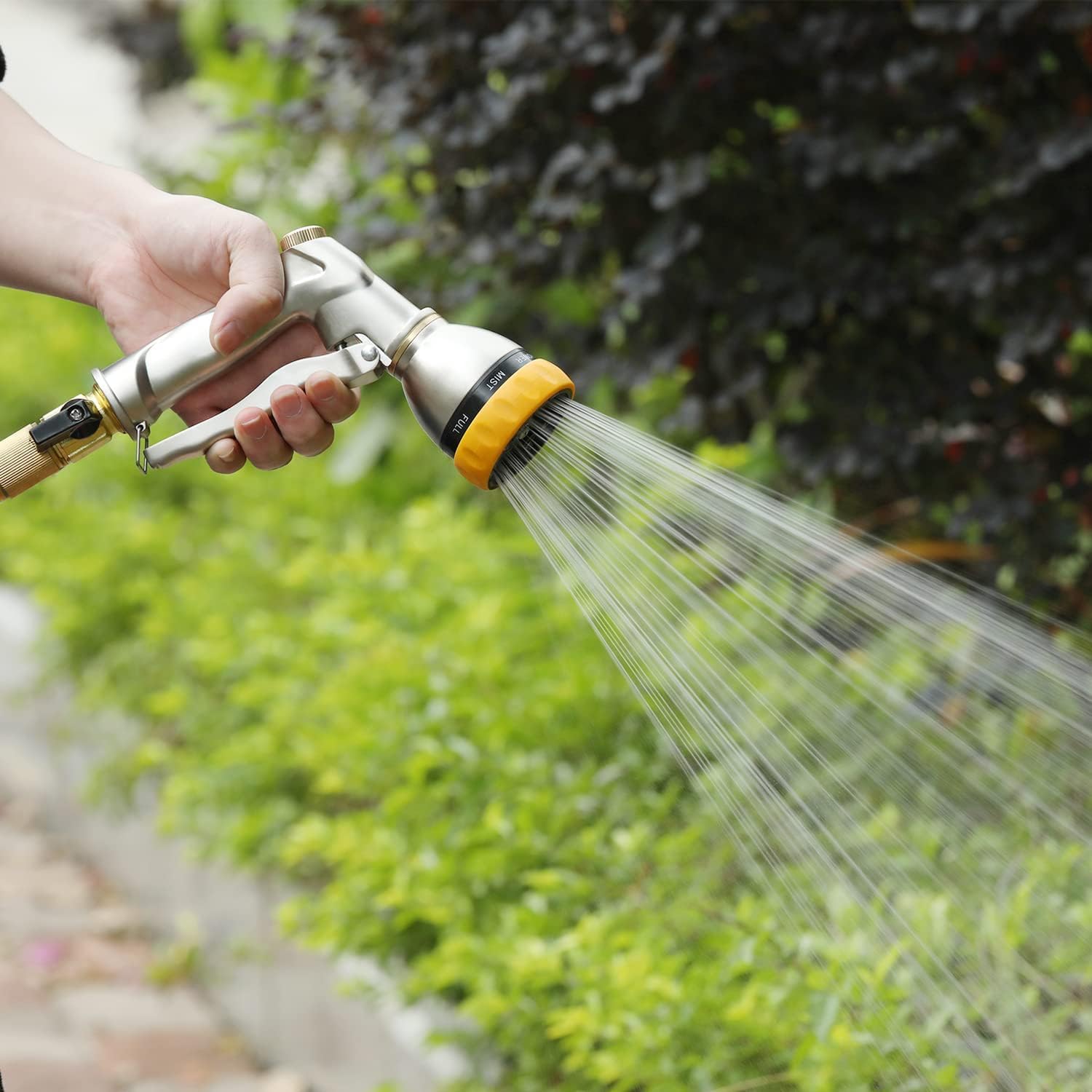 FANHAO Pistolet d'arrosage jardin Métal très résistant à 7 spray pour arroser fleurs et plantes ou laver voitures et objets. Pistolet d'arrosage et douchette de jardin multifonction
