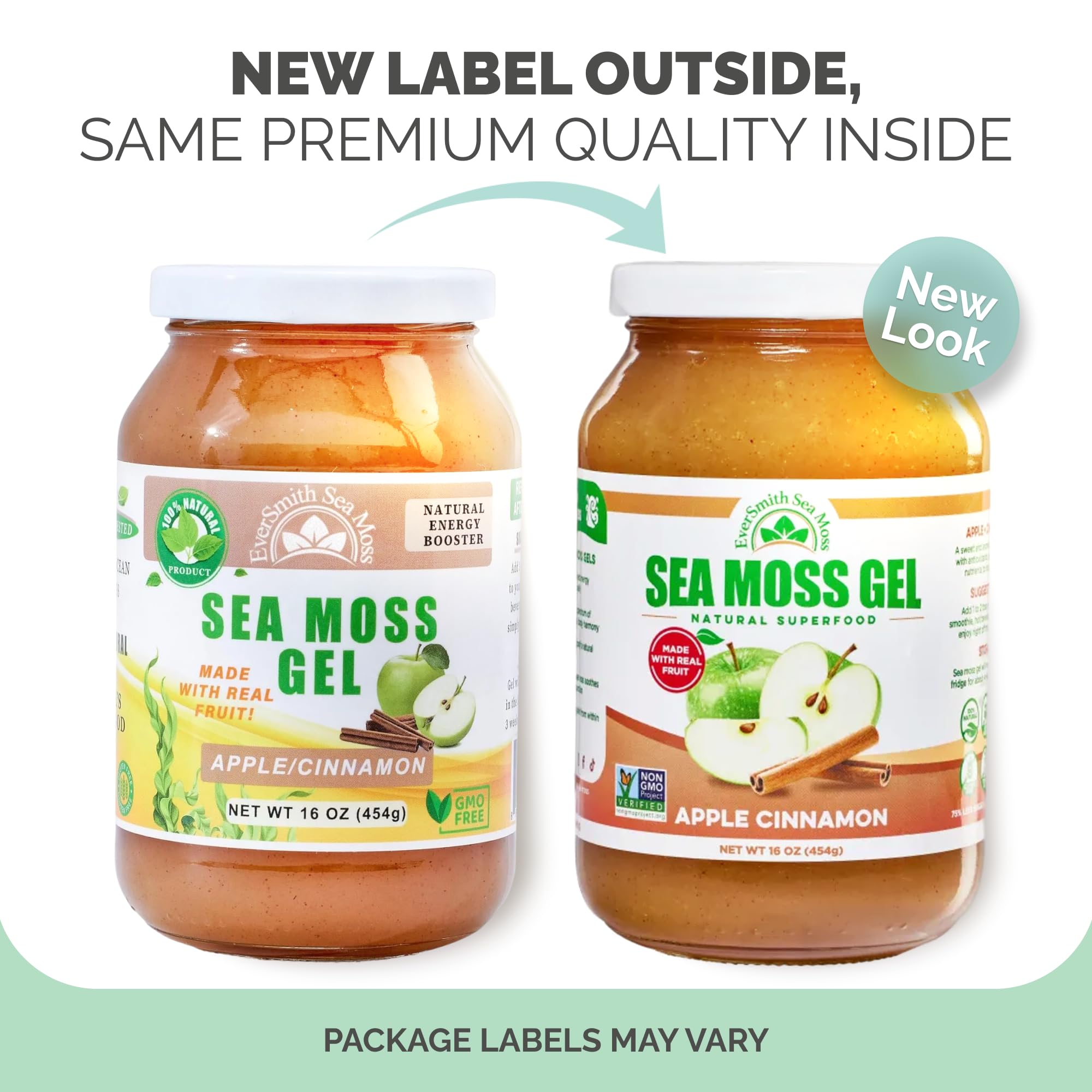 Wildcrafted Irish Sea Moss Gel | Made in USA | Rich in Vitamins & Minerals | Sea Moss Gel Raw | Nutritional Supplement | Apple (16 oz)