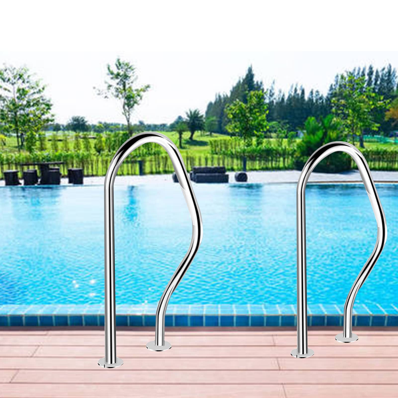 Rampe piscine acier inox pour sécuriser l'accès au bassin