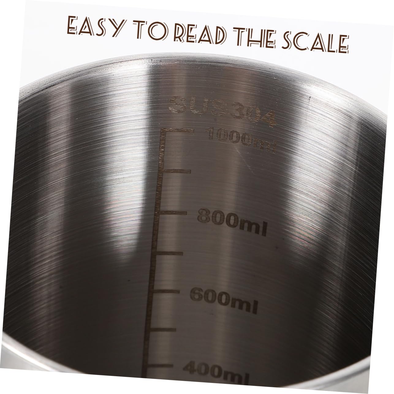 Alipis Misurino in Acciaio Inox 2000 Ml Con Scala Antischiuma Strumento Di Misura Versatile Per Cucina e Laboratorio