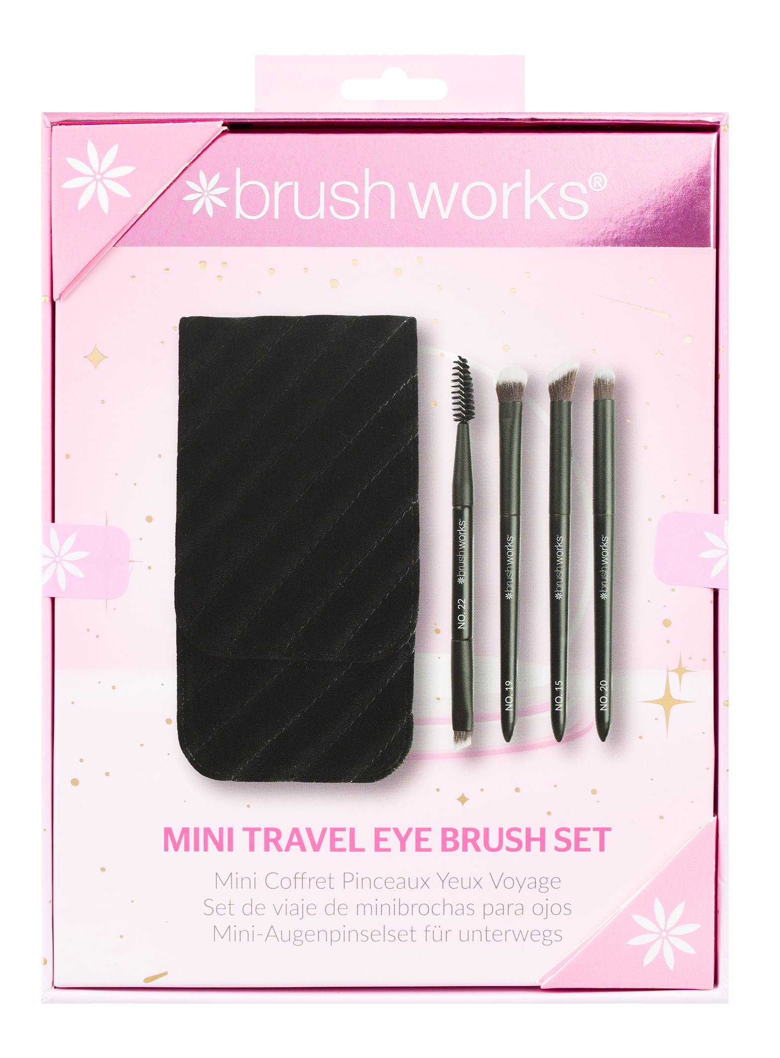 Brushworks Mini Travel Eye Brush Set, Black
