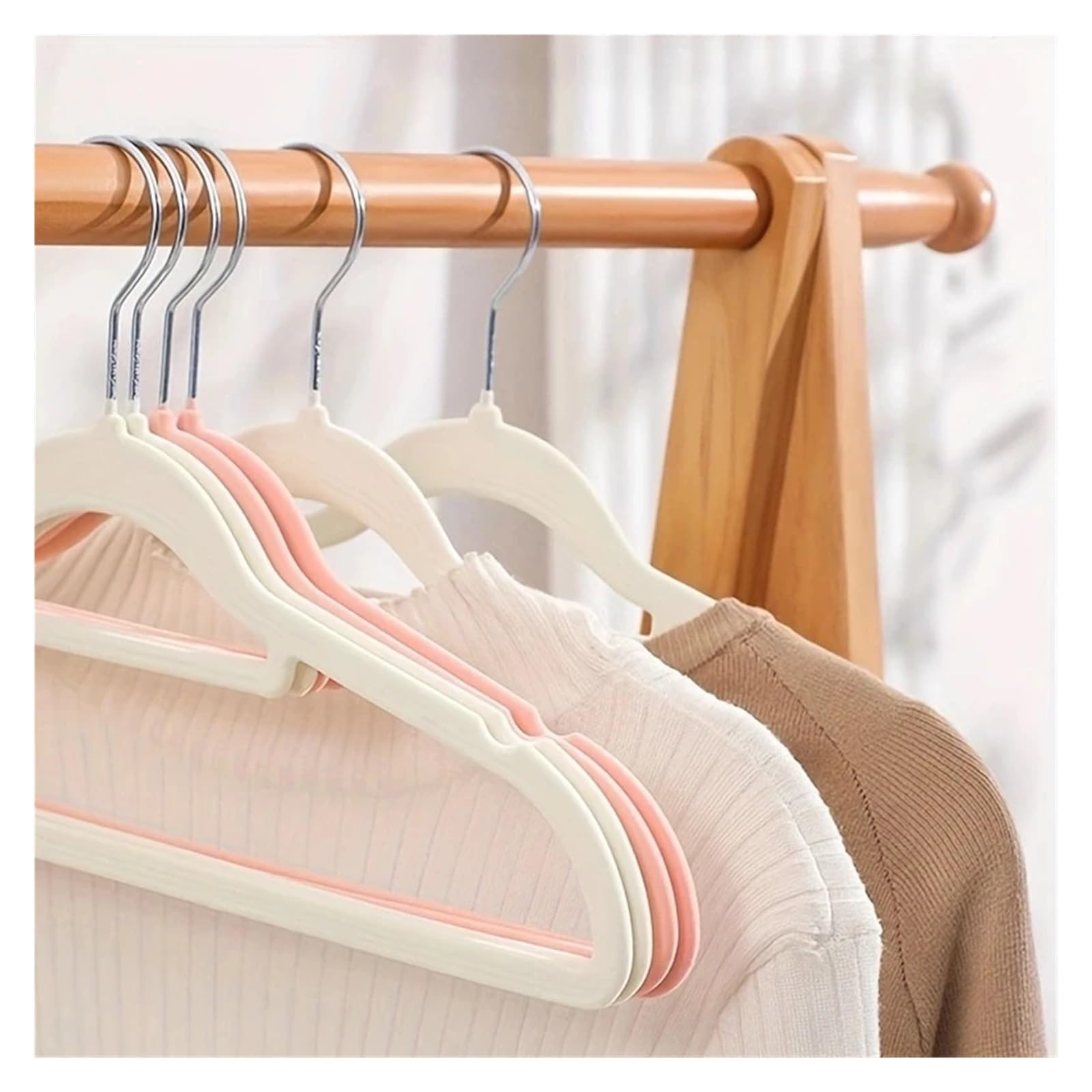 Juego de 10 perchas antideslizantes, diseño plegable que ahorra espacio, ideal para uso doméstico, evita marcas de hombros y mantiene la ropa organizada