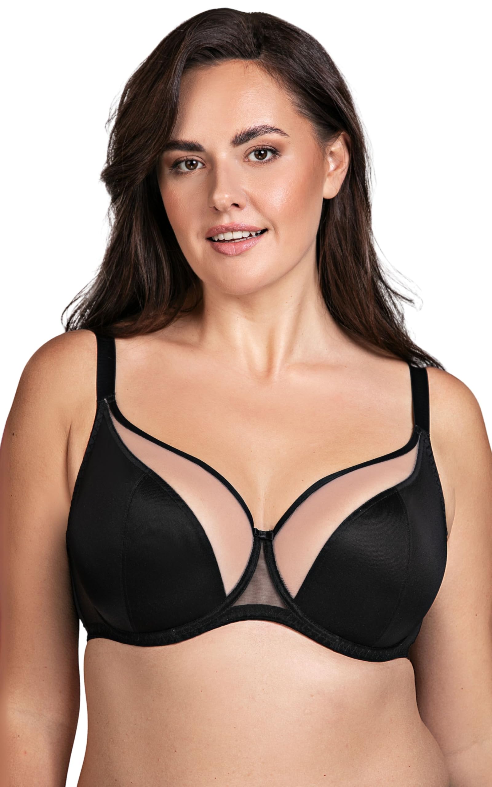 Vivisence Niet-gewatteerde beha, zachte mesh, elegante beha bovencups
