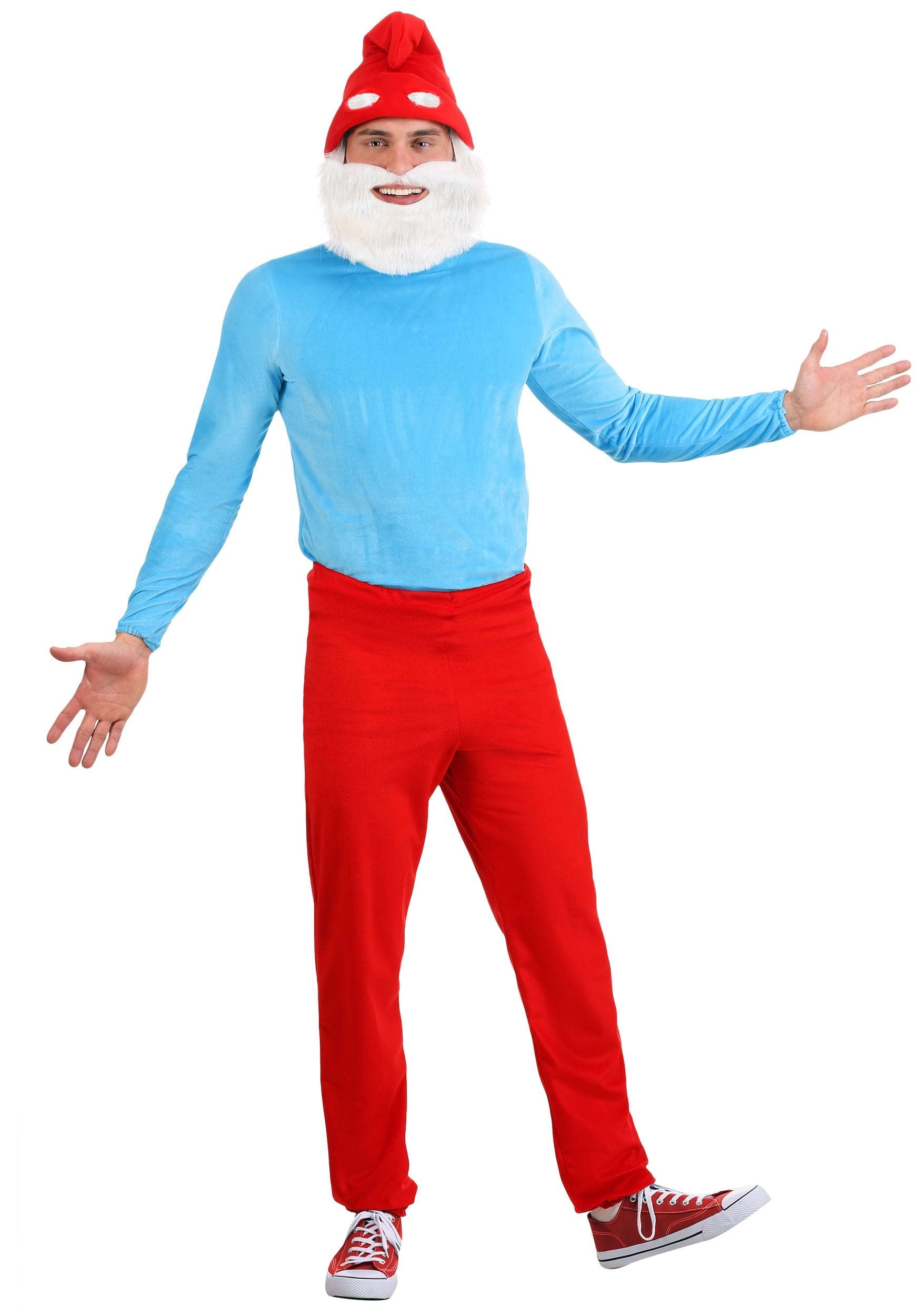 Fun CostumesAdult Papa Smurf Costume Shirt, Pants, Hat with Beard