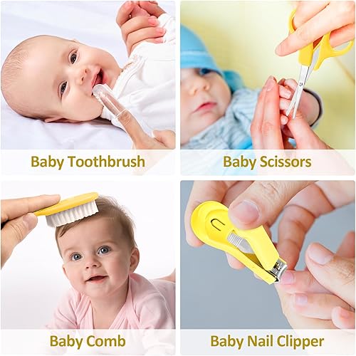 Miniatura 4 de Kit de aseo para bebés, juego de cuidado de seguridad infantil con cepillo para el cabello, peine cortaúñas, aspirador nasal, kit esencial para