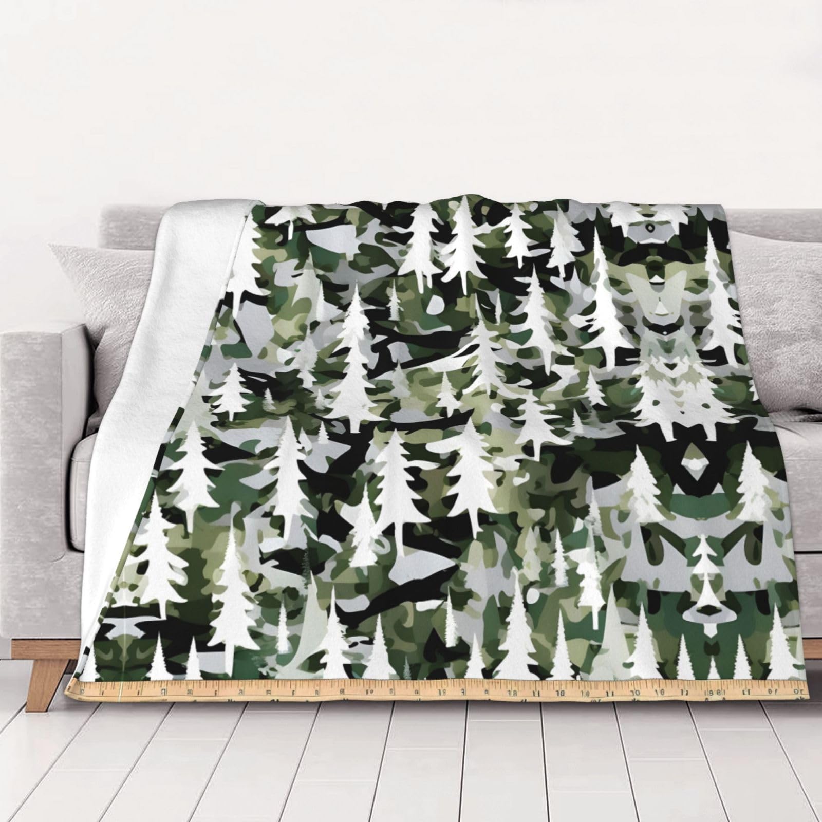 Couverture super douce motif arbres blancs pour en finir avec les plaids rêches qui perdent leurs poils