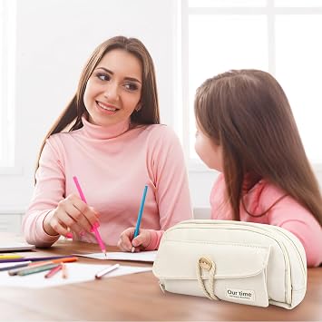 Maxmoc Large Capacity Pencil Case, Aesthetic Pencil Case for Girls Boys, with 4 Compartments, Portable Pencil Pouch with Zip, for School Office Supplies