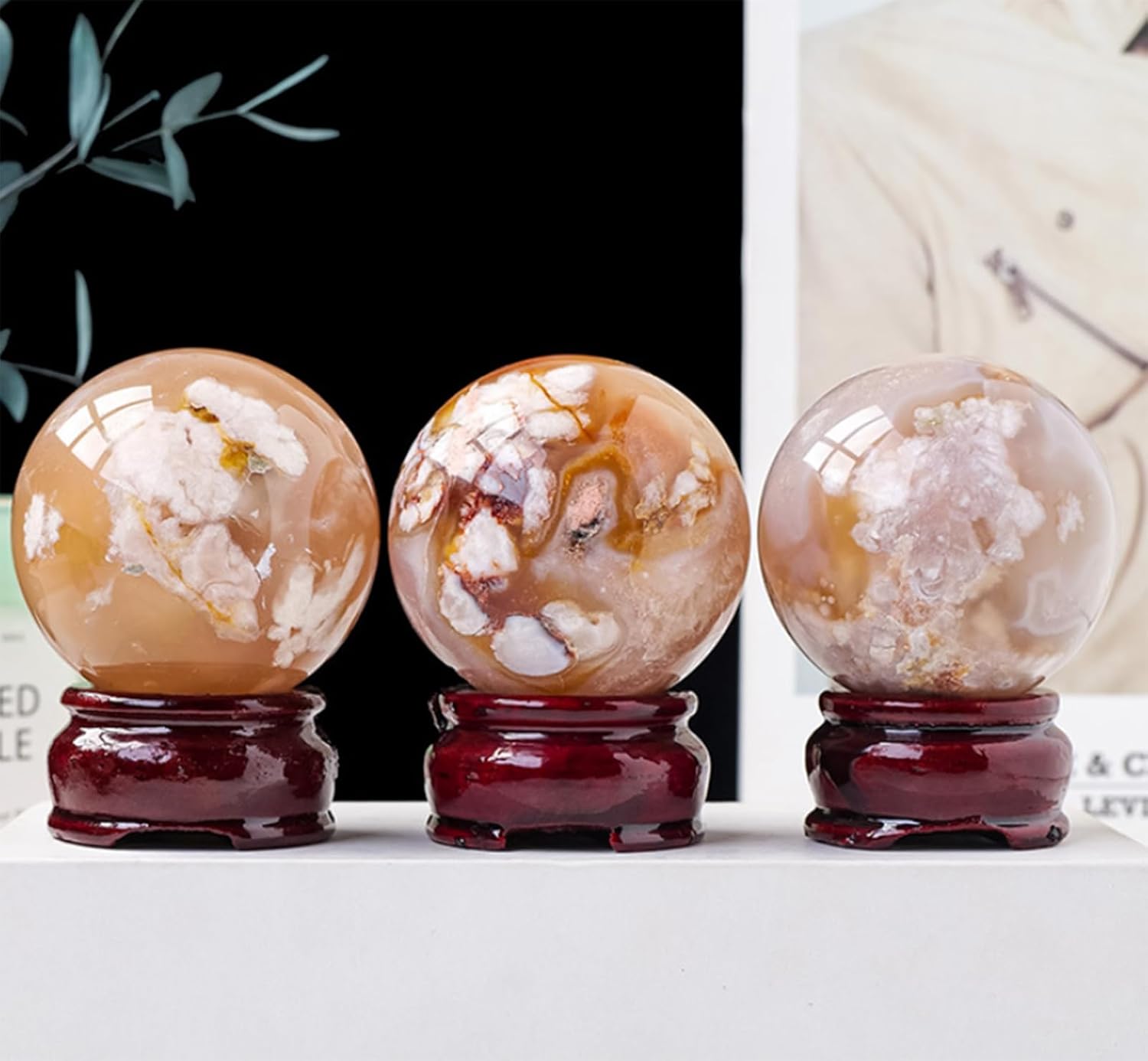Agate Crystal Sphere – Agate Ore Raw Stone Crystal Ball for Feng Shui, Christmas Decor and Home Decoration,45~50cm