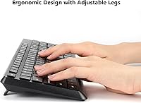 Vista 4 de Combo de teclado y ratón inalámbrico para Windows, combo de teclado y ratón inalámbrico externo de computadora de tamaño completo 2.4G para laptop