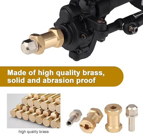 Vista 21 de HobbyPark Espaciadores de latón RC de 0.472 in, extensores de cubo hexagonal para ruedas RC Crawler Axial SCX10, adaptador de unidad hexagonal