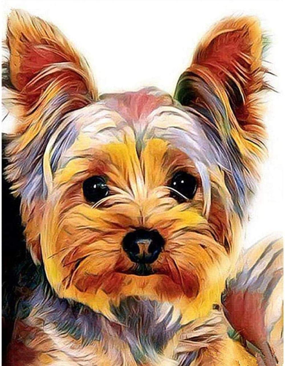 Lsdakoop Painting by Numbers for Adults Yorkshire Terrier DIY Oil Painting Kits Pet Painting by Numbers Drawing on Canvas Art Home Decor Gifts