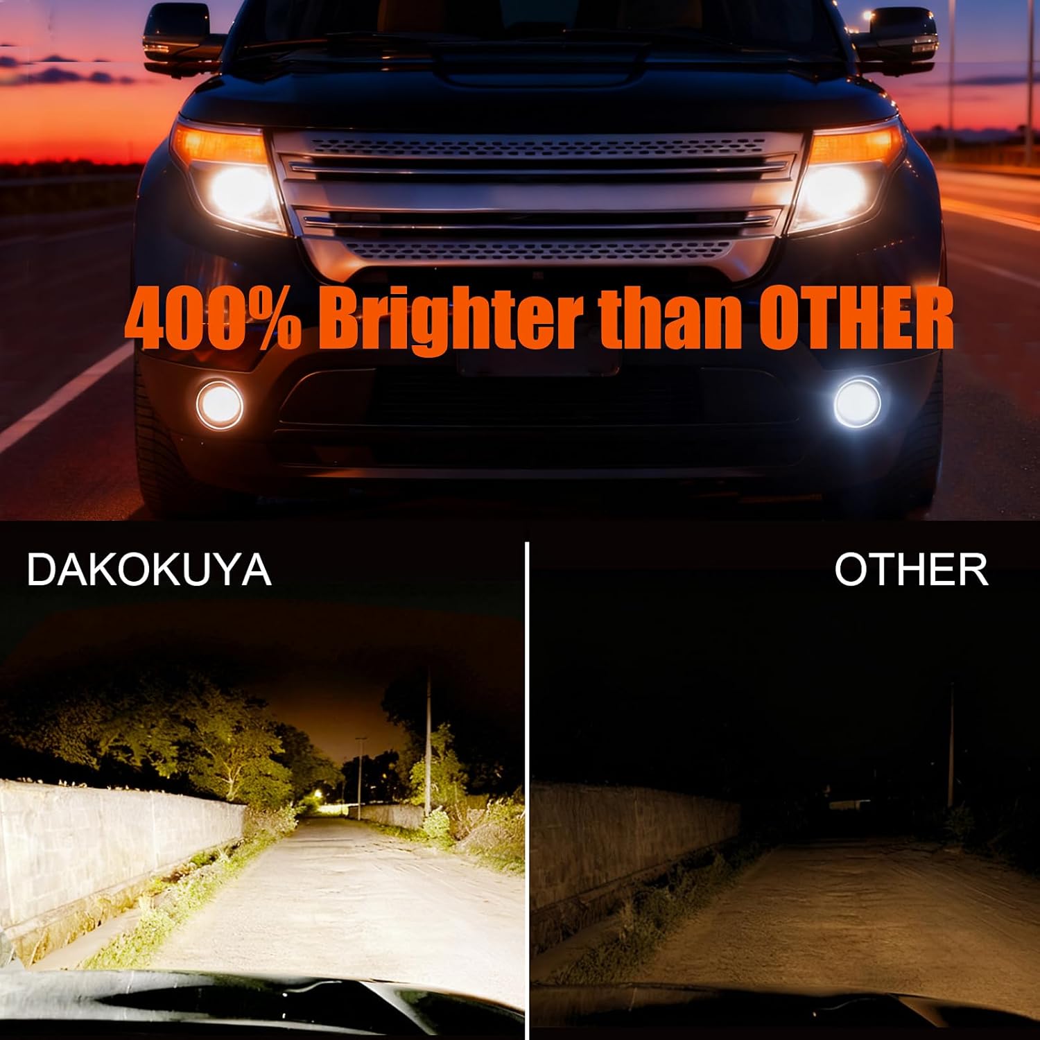 Fog Lights Compatible with 2011 2012 2013 2014 2014 2015 Ford Explorer Upgrade and Modified 1 Pair Fog Lamp, Fog Light Assembly