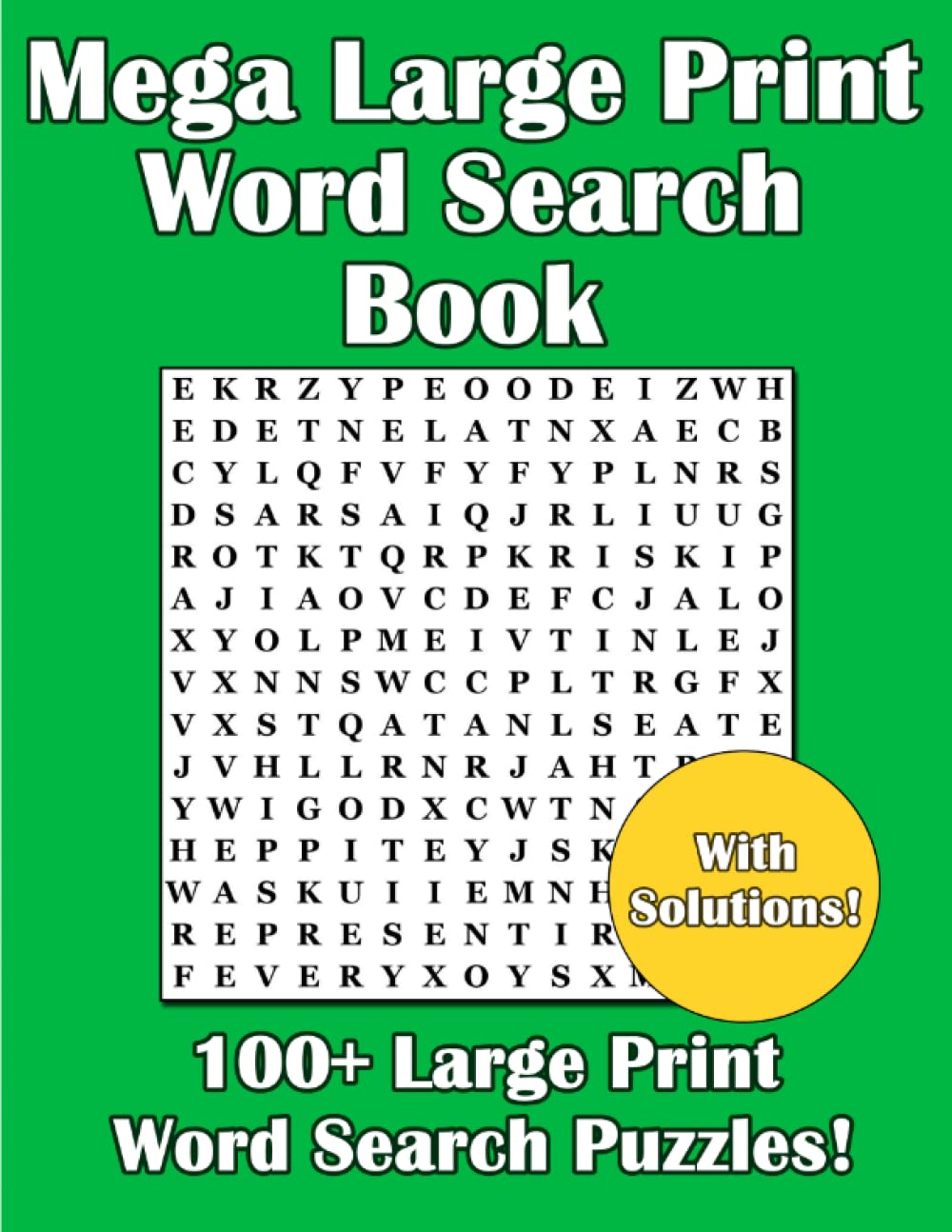 Mega Large Print Word Search Book | 100+ Large Print Wordsearch Puzzles | Suitable For Seniors, Adults, etc. | Word Search Books For Adults (A4)