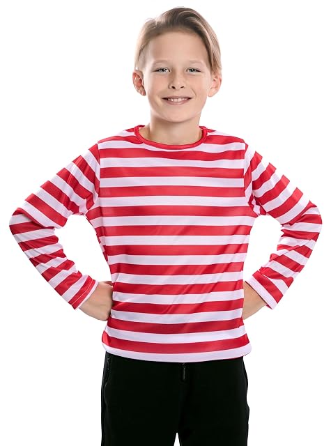 Foto 2 de 2 de Camiseta con rayas rojas y blancas para niños