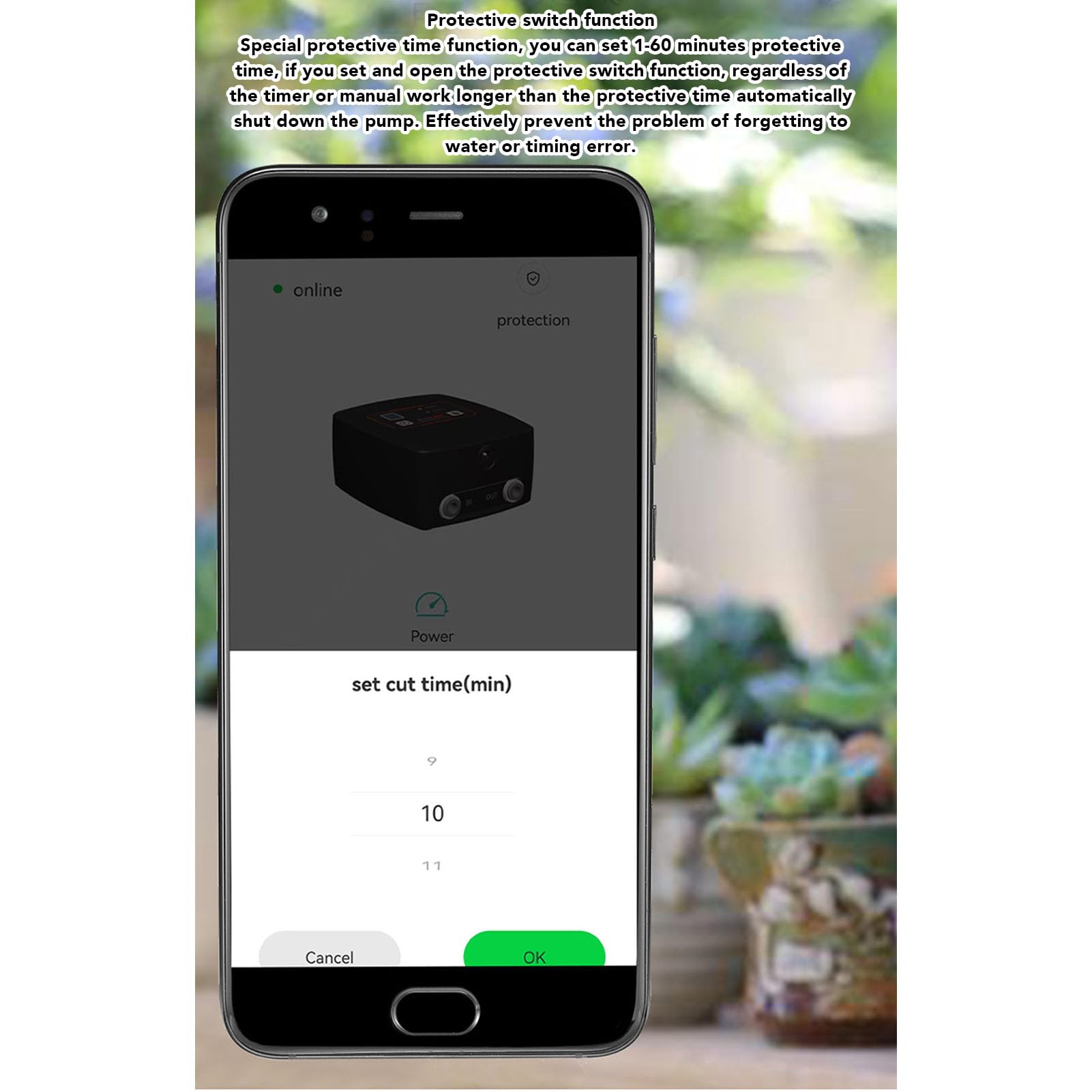 Kit di Irrigazione a Goccia Completa, Timer Remoto Mobile Intelligente e Interruttore di Controllo, Controllo del Telefono Wireless Regolabile DC12V, di Irrigazione (Spina