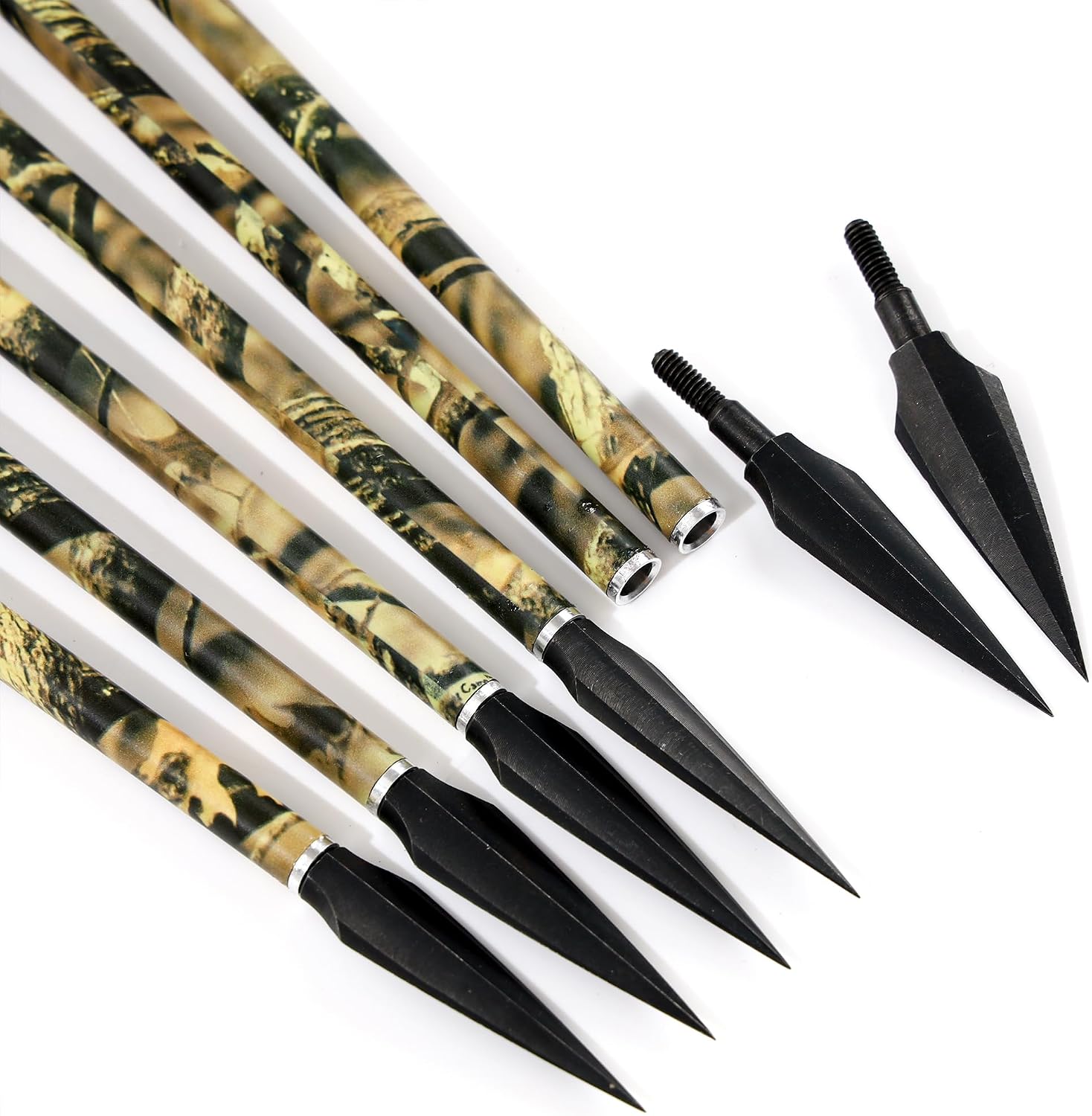 annastar Camo Series Hunting Carbon Arrows 30 inch Spine 300 340 400 500 for Compound Bow Recurve Bow Hunting or Practicing Archery