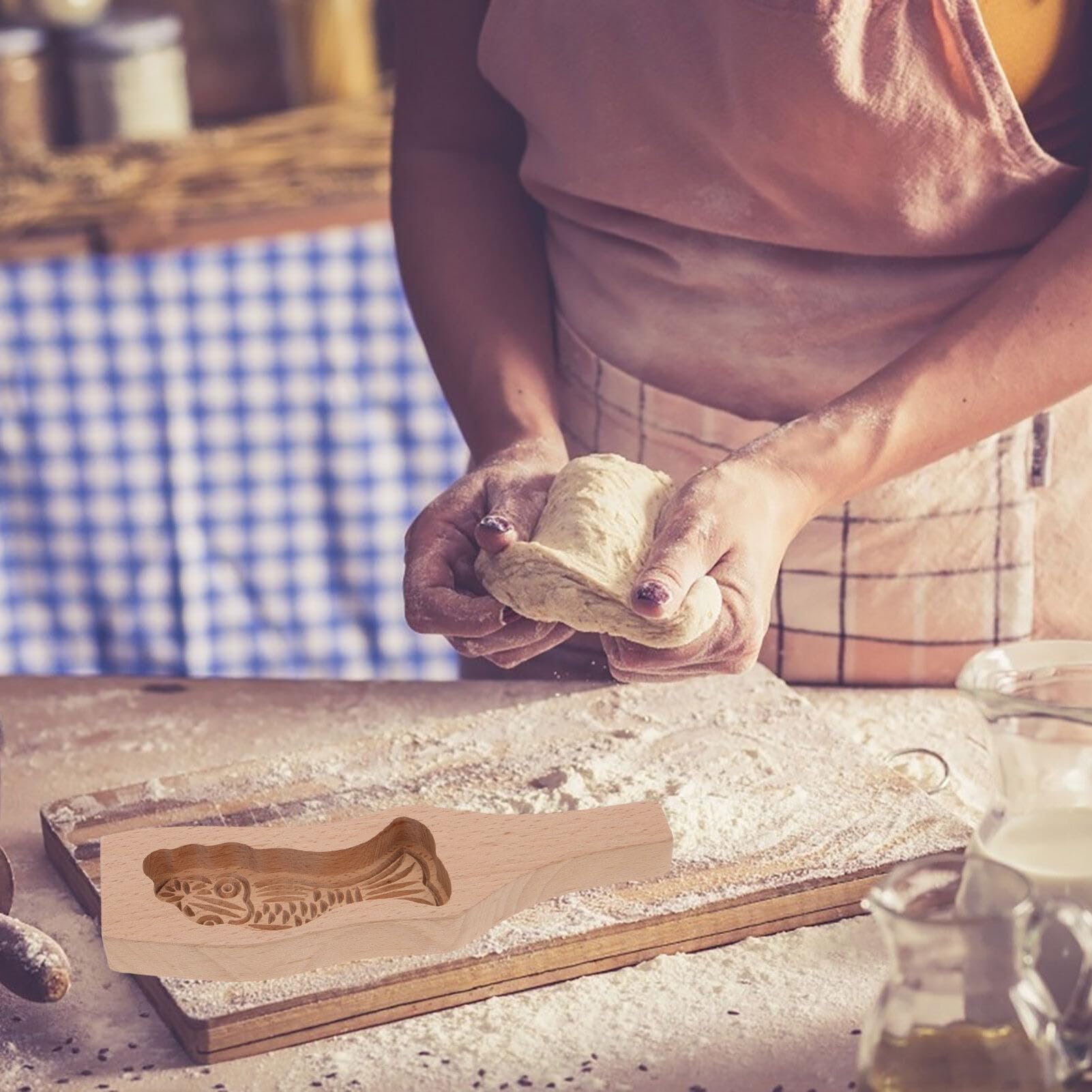 Keksausstecher, Plätzchenformen aus Holz, Kekse, Tierplätzchenformen, Keksausstecher for die Küche, Presstyp for Heimwerkerarbeiten in der und Familienfeiern