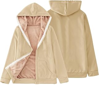 Shffuw Womens Ski Jacket Women's Hoodie With Zip Fleece Jacket Warm Basic Hooded Jacket Causal Sweat Jacket With Hood Plush Jacket Hooded Jacket Rams Jackets Ladies