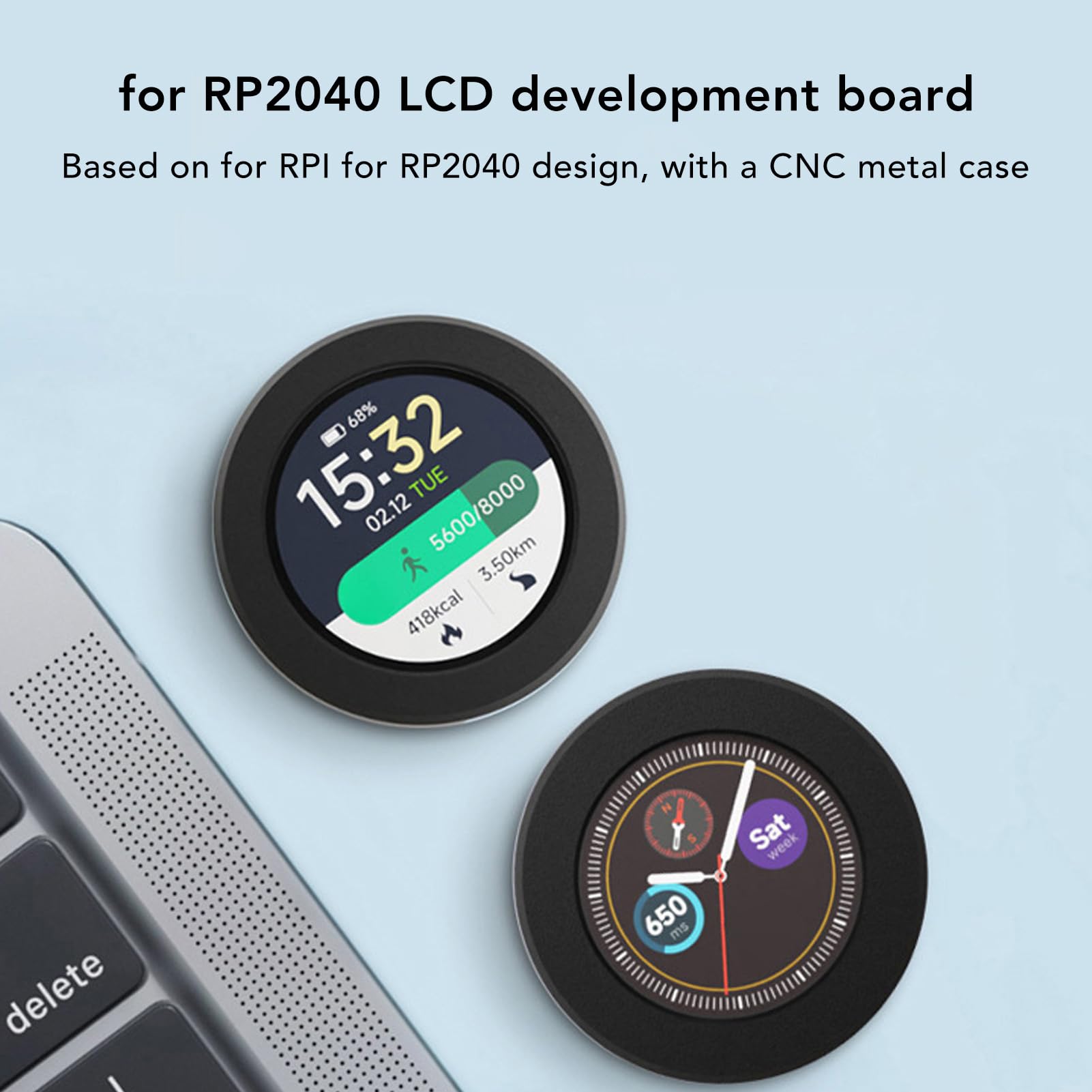 Aramox Carte Microcontrôleur RP2040, écran LCD IPS Rond de 1,28 Pouce