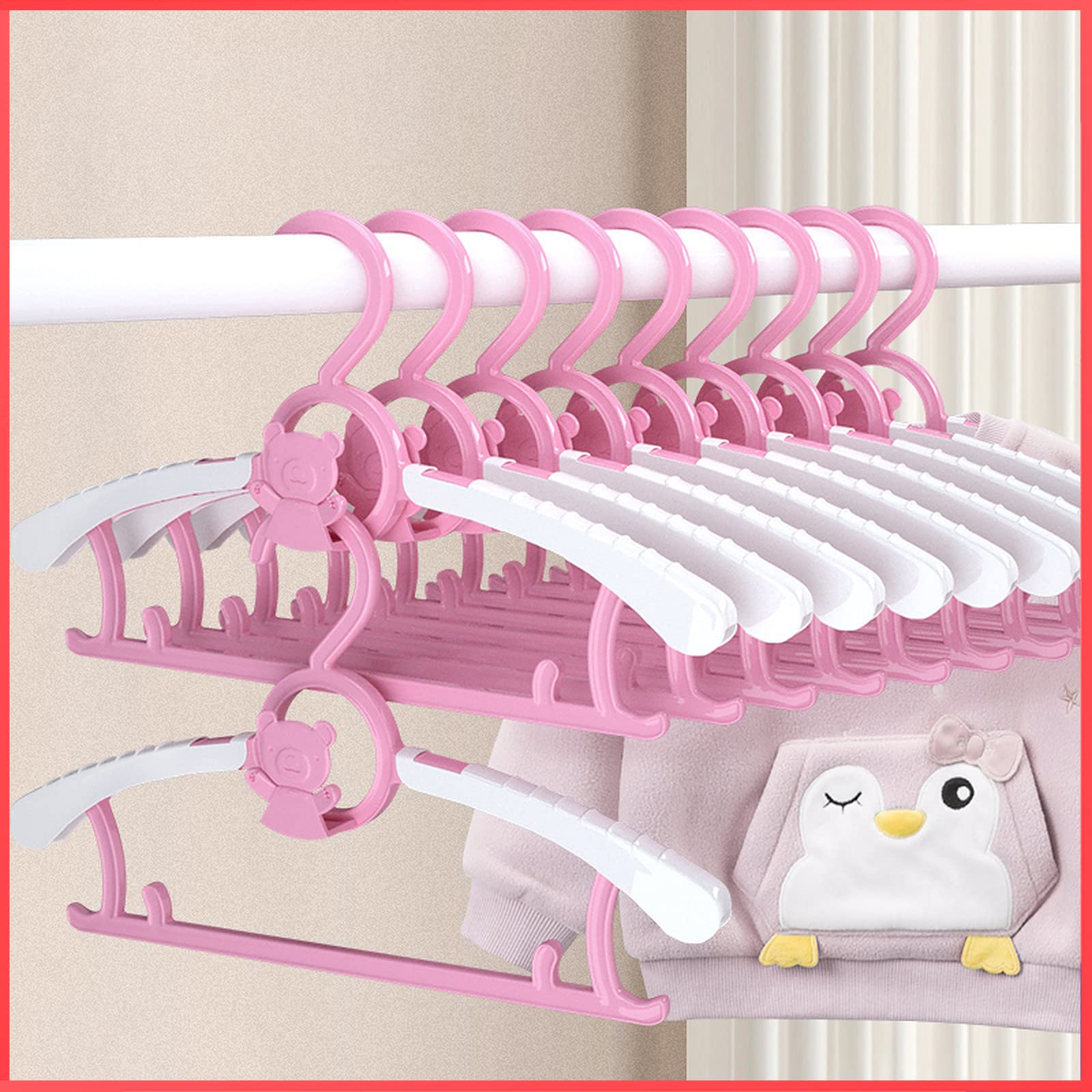 wolpin Plastic Kids Cloth Hangers (Set Of 5 Pieces) Extendable Hanging Portable Baby Clothes Antislip Hanger,Pink (B0B5N92Q7H) Amazon Price History, Amazon Price Tracker